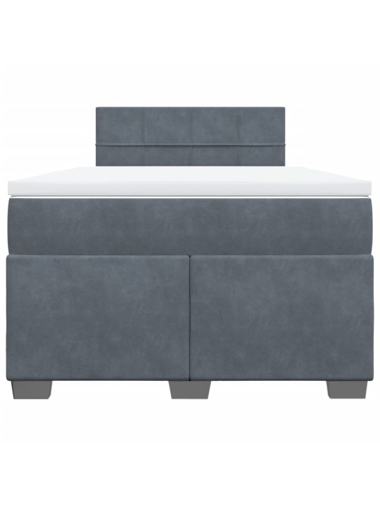 Box spring postel s matrací tmavě šedý 120x190 cm samet