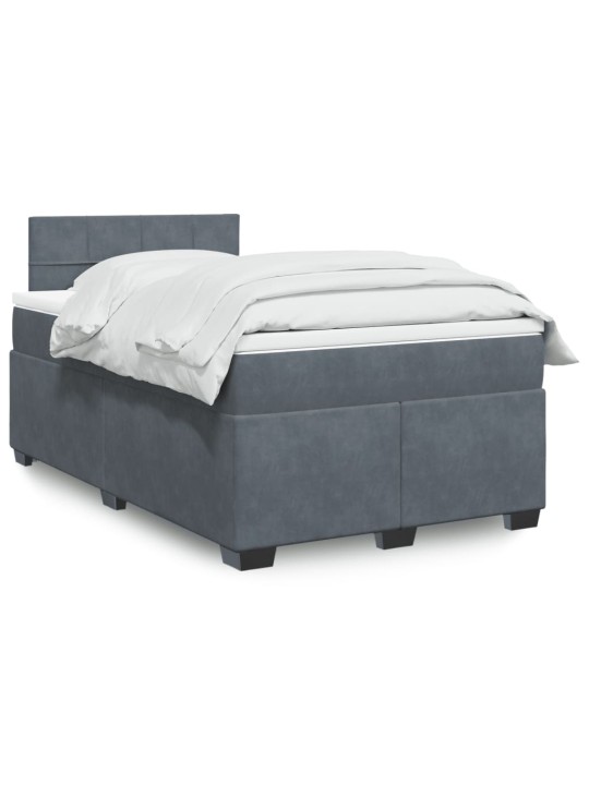 Box spring postel s matrací tmavě šedý 120x190 cm samet