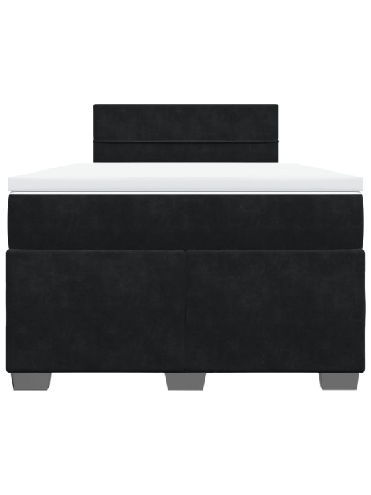 Box spring postel s matrací černá 120 x 190 cm samet