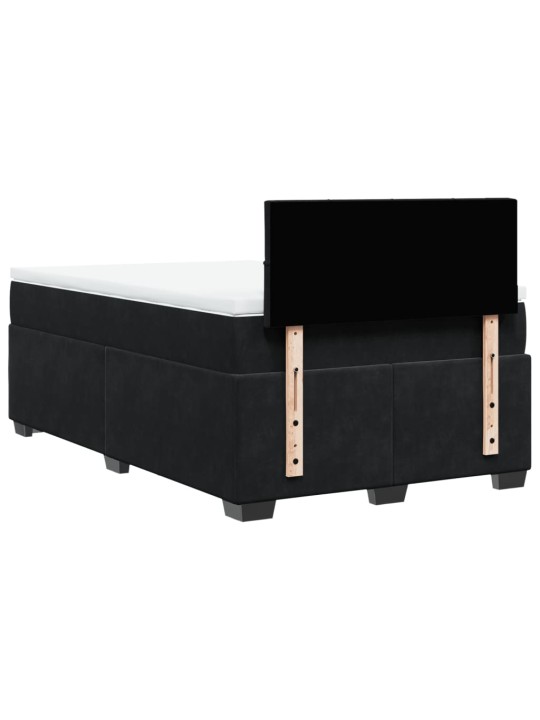 Box spring postel s matrací černá 120 x 190 cm samet