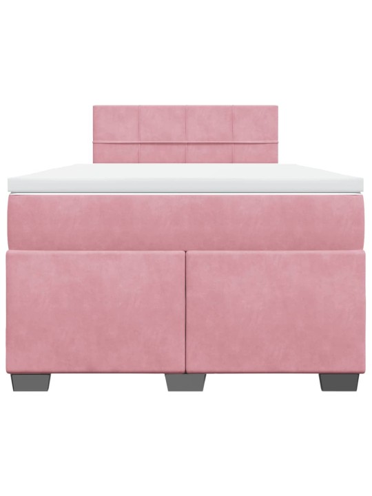 Box spring postel s matrací růžová 120x190 cm samet