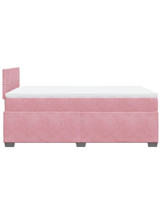 Box spring postel s matrací růžová 120x190 cm samet
