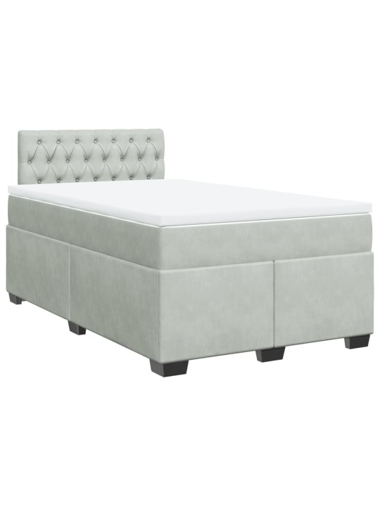 Box spring postel s matrací světle šedá 120x190 cm samet
