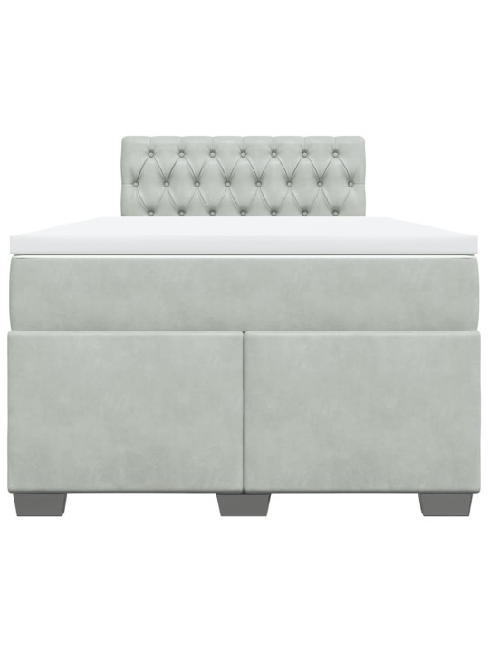 Box spring postel s matrací světle šedá 120x190 cm samet