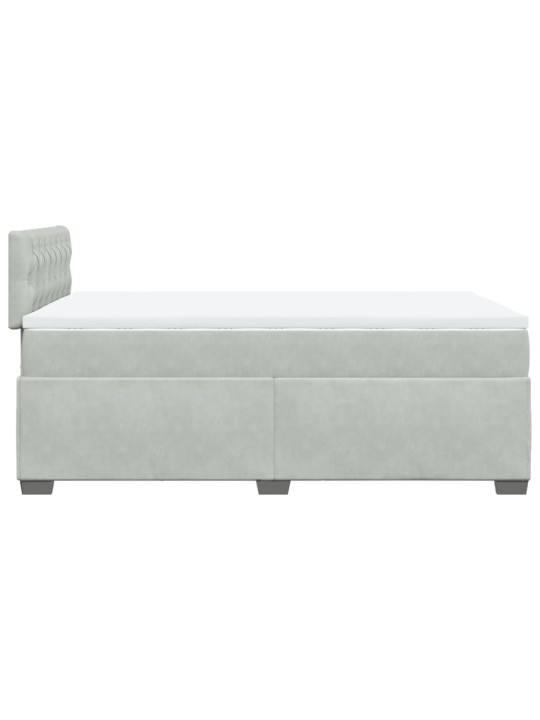 Box spring postel s matrací světle šedá 120x190 cm samet
