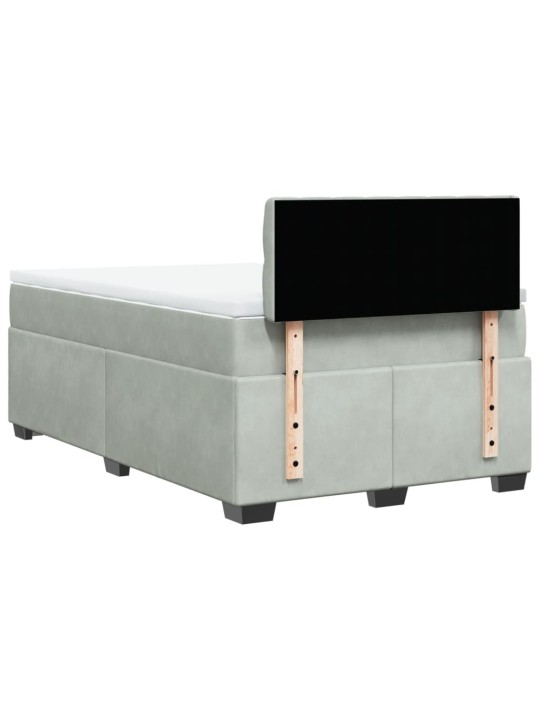Box spring postel s matrací světle šedá 120x190 cm samet