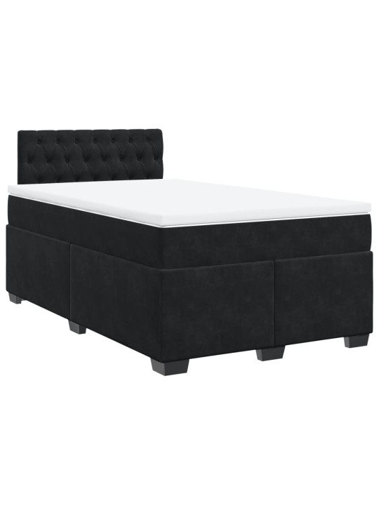 Box spring postel s matrací černá 120 x 190 cm samet