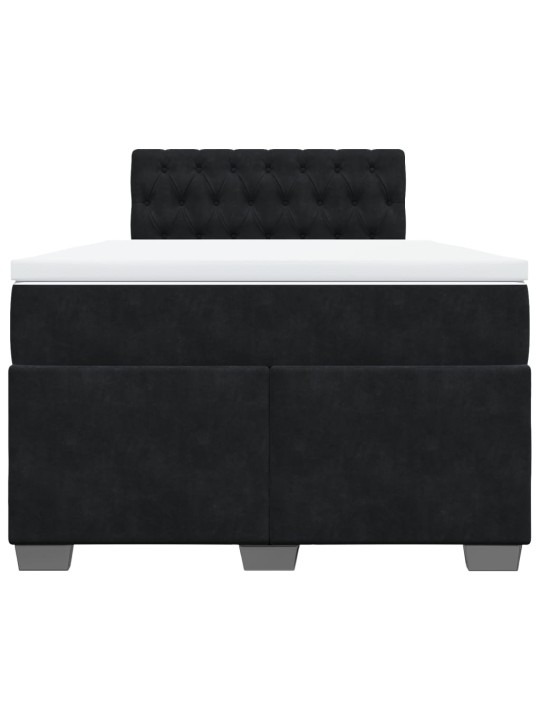 Box spring postel s matrací černá 120 x 190 cm samet