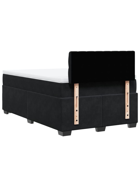 Box spring postel s matrací černá 120 x 190 cm samet