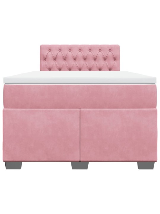 Box spring postel s matrací růžová 120x190 cm samet