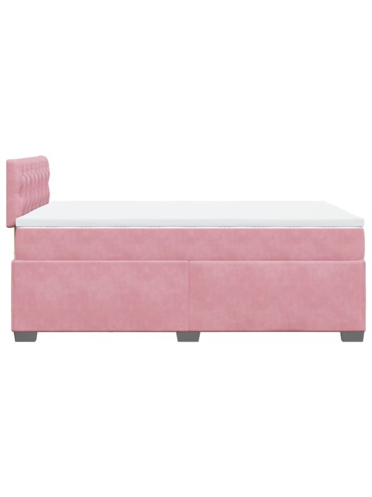 Box spring postel s matrací růžová 120x190 cm samet