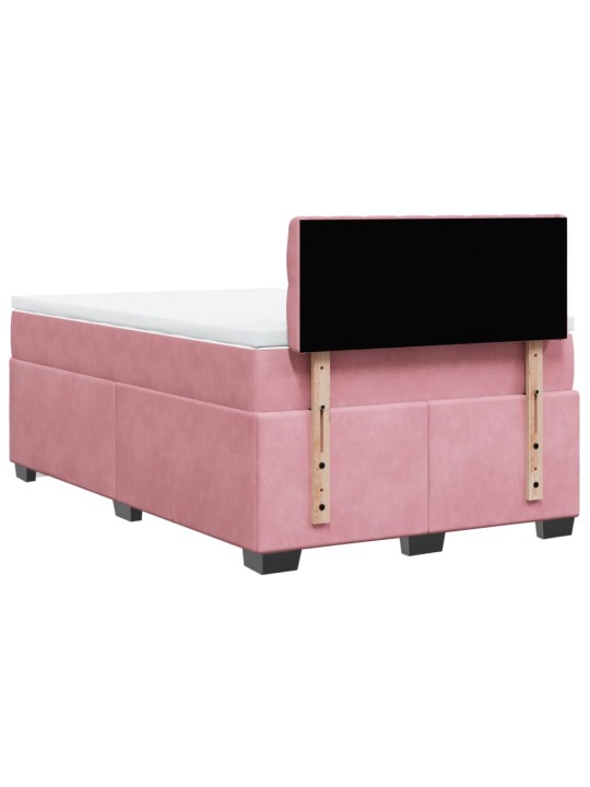 Box spring postel s matrací růžová 120x190 cm samet