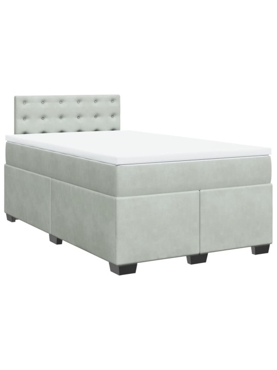 Box spring postel s matrací světle šedá 120x190 cm samet