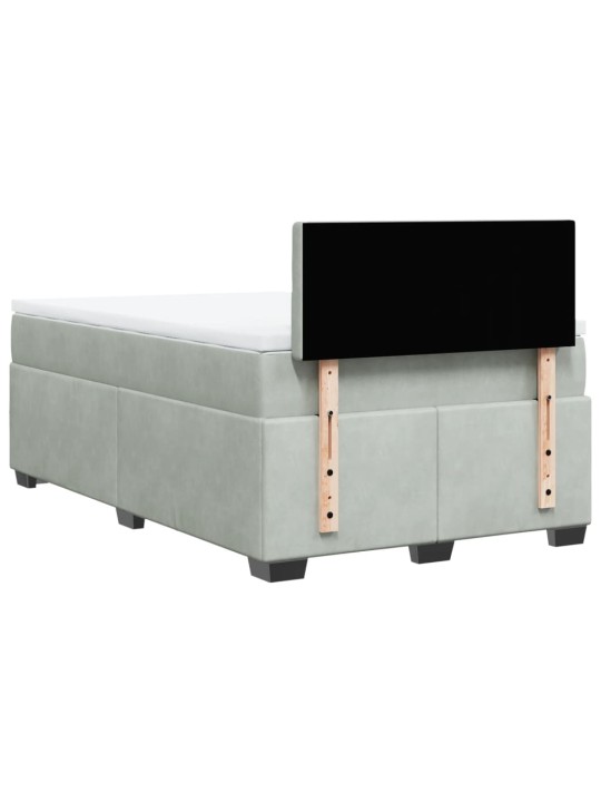 Box spring postel s matrací světle šedá 120x190 cm samet