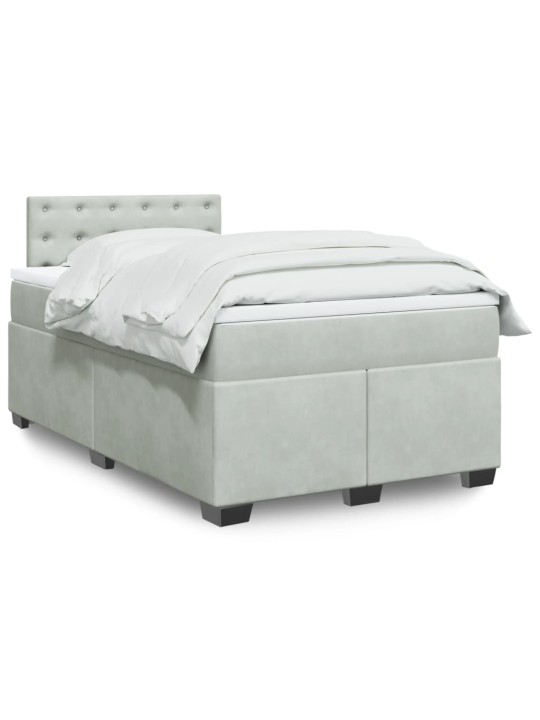 Box spring postel s matrací světle šedá 120x190 cm samet