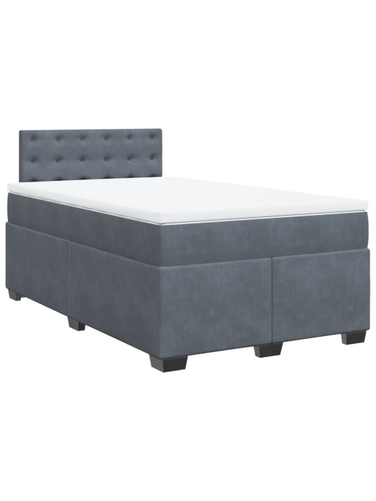 Box spring postel s matrací tmavě šedý 120x190 cm samet