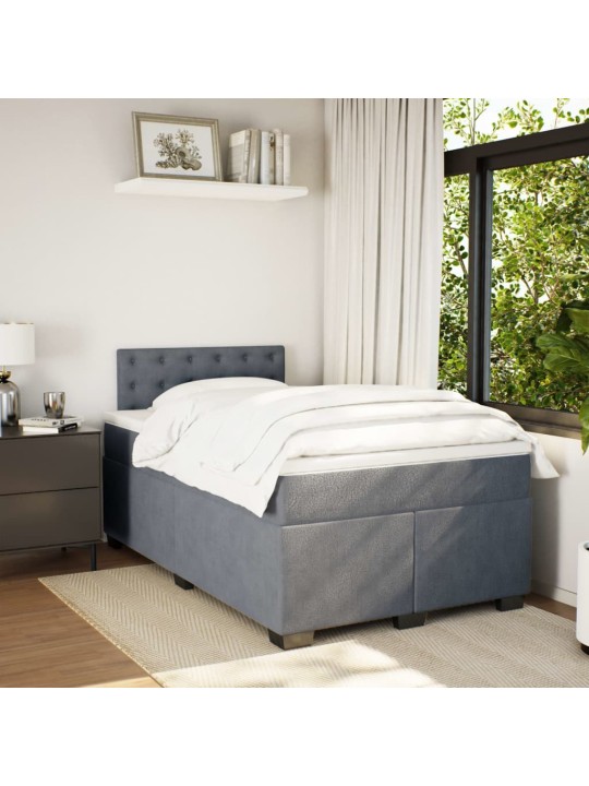 Box spring postel s matrací tmavě šedý 120x190 cm samet