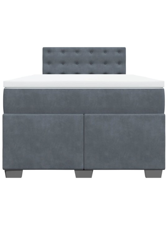 Box spring postel s matrací tmavě šedý 120x190 cm samet