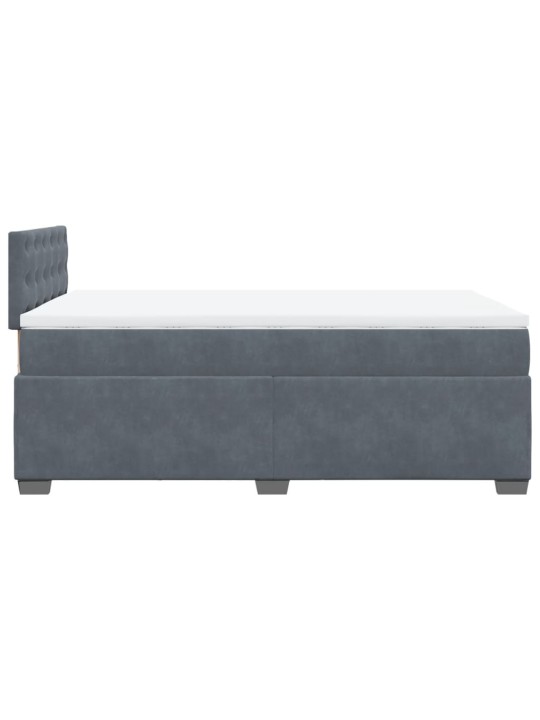 Box spring postel s matrací tmavě šedý 120x190 cm samet