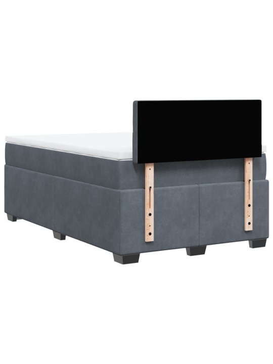Box spring postel s matrací tmavě šedý 120x190 cm samet