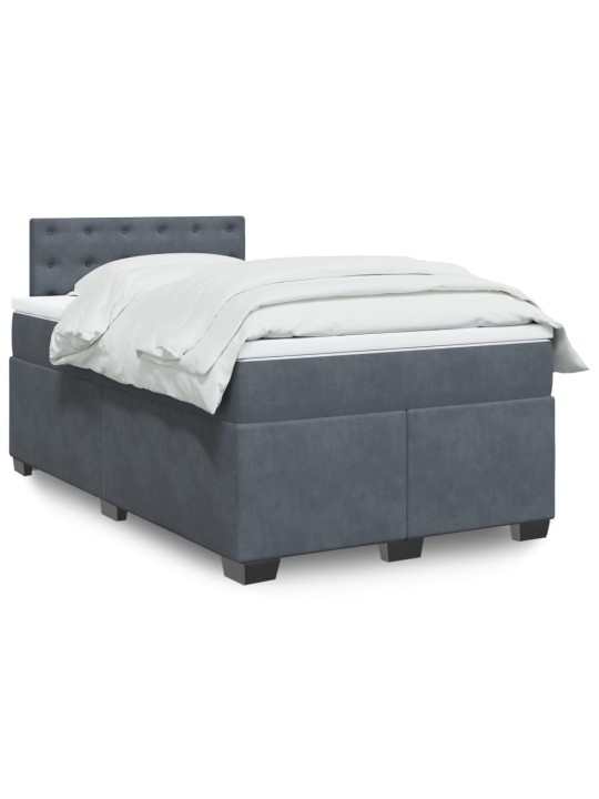 Box spring postel s matrací tmavě šedý 120x190 cm samet