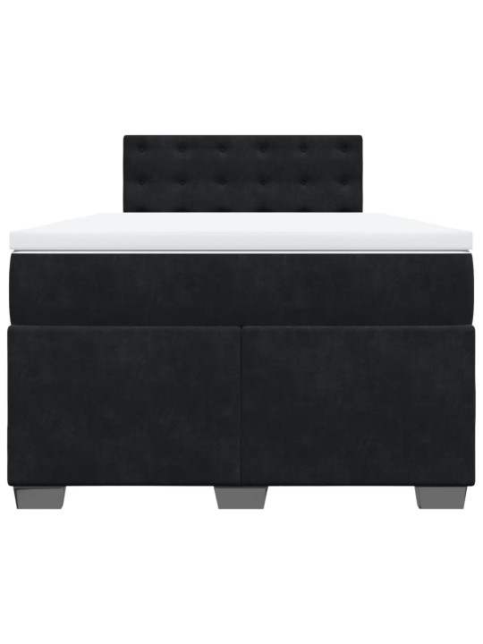 Box spring postel s matrací černá 120 x 190 cm samet