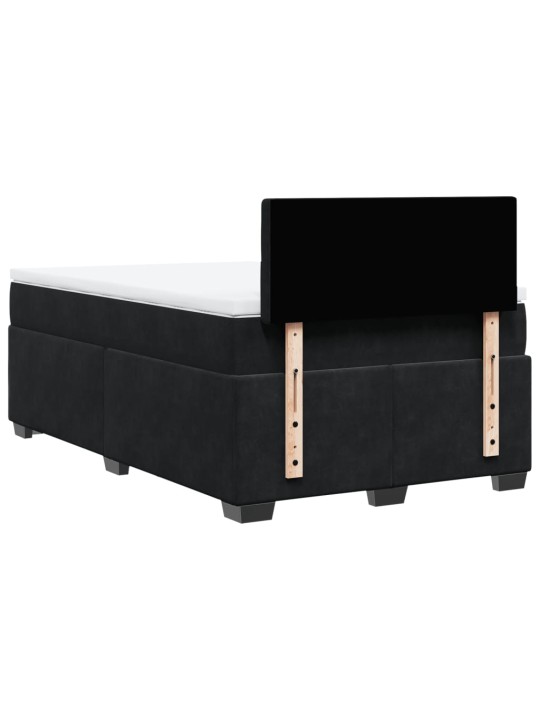 Box spring postel s matrací černá 120 x 190 cm samet