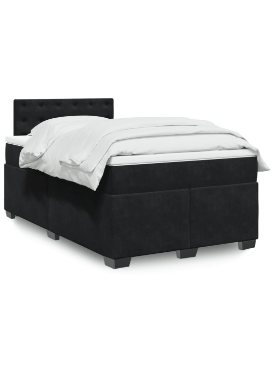 Box spring postel s matrací černá 120 x 190 cm samet