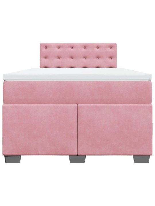 Box spring postel s matrací růžová 120x190 cm samet