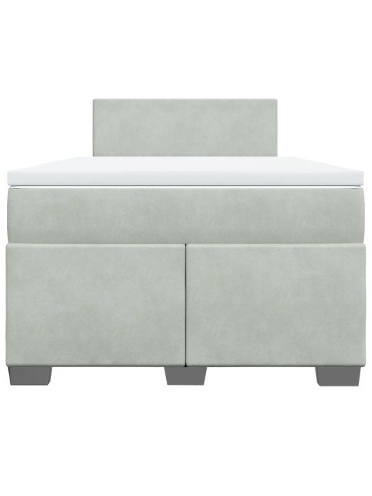 Box spring postel s matrací světle šedá 120 x 200 cm samet