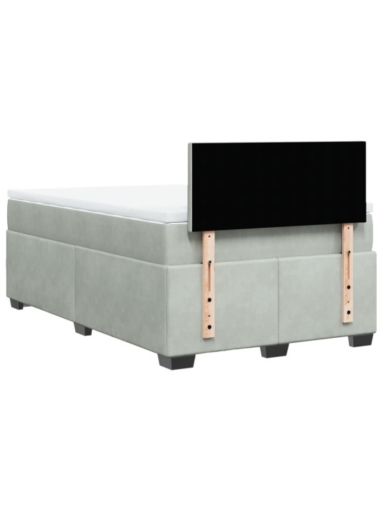 Box spring postel s matrací světle šedá 120 x 200 cm samet