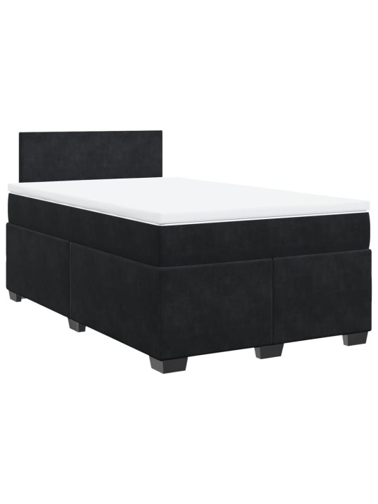 Box spring postel s matrací černá 120 x 200 cm samet