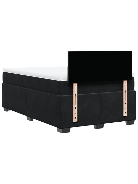 Box spring postel s matrací černá 120 x 200 cm samet
