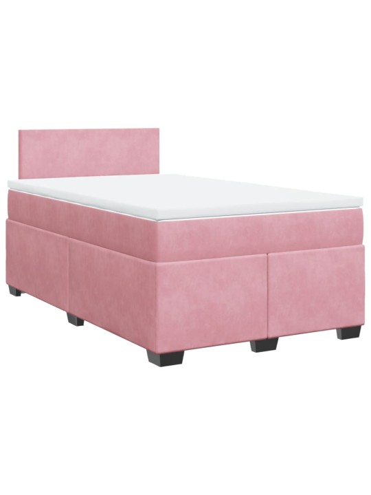 Box spring postel s matrací růžová 120 x 200 cm samet