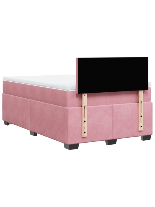 Box spring postel s matrací růžová 120 x 200 cm samet