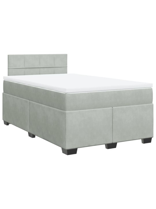 Box spring postel s matrací světle šedá 120 x 200 cm samet
