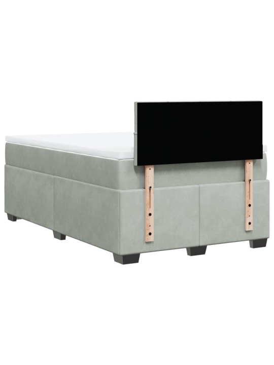 Box spring postel s matrací světle šedá 120 x 200 cm samet