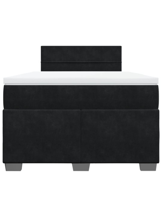 Box spring postel s matrací černá 120 x 200 cm samet