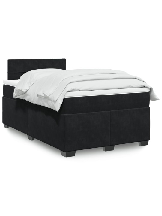 Box spring postel s matrací černá 120 x 200 cm samet