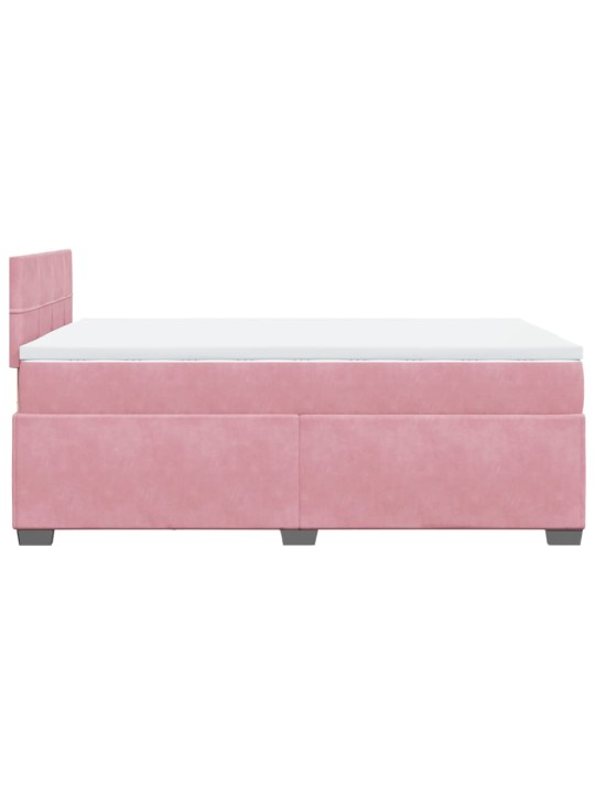 Box spring postel s matrací růžová 120 x 200 cm samet