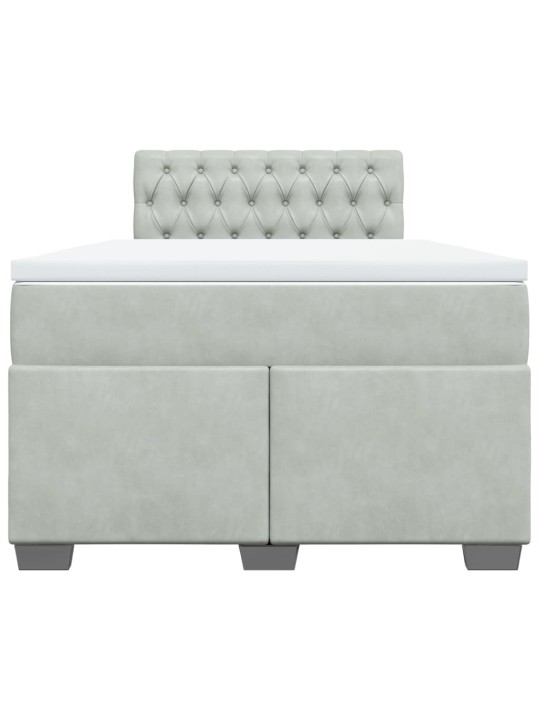 Box spring postel s matrací světle šedá 120 x 200 cm samet