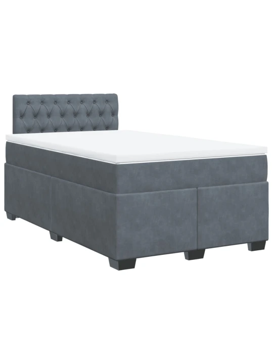 Box spring postel s matrací tmavě šedá 120 x 200 cm samet