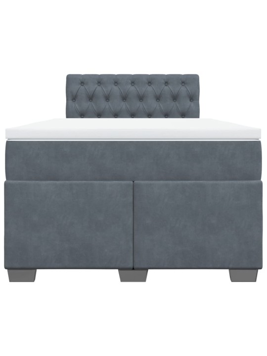 Box spring postel s matrací tmavě šedá 120 x 200 cm samet