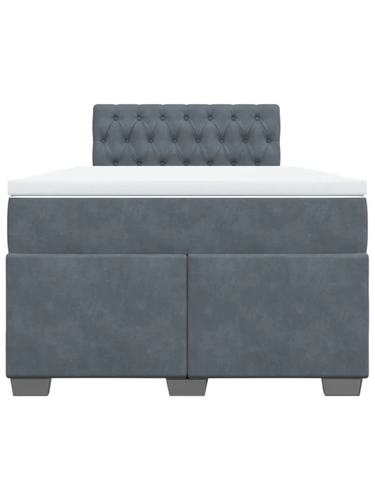 Box spring postel s matrací tmavě šedá 120 x 200 cm samet