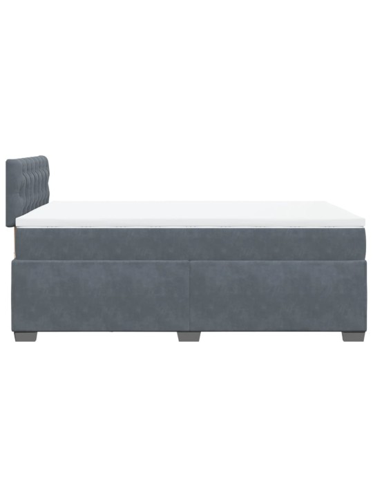 Box spring postel s matrací tmavě šedá 120 x 200 cm samet
