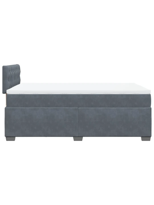 Box spring postel s matrací tmavě šedá 120 x 200 cm samet