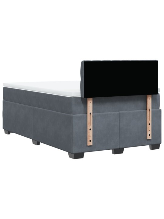 Box spring postel s matrací tmavě šedá 120 x 200 cm samet