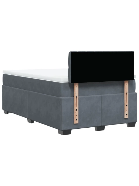 Box spring postel s matrací tmavě šedá 120 x 200 cm samet
