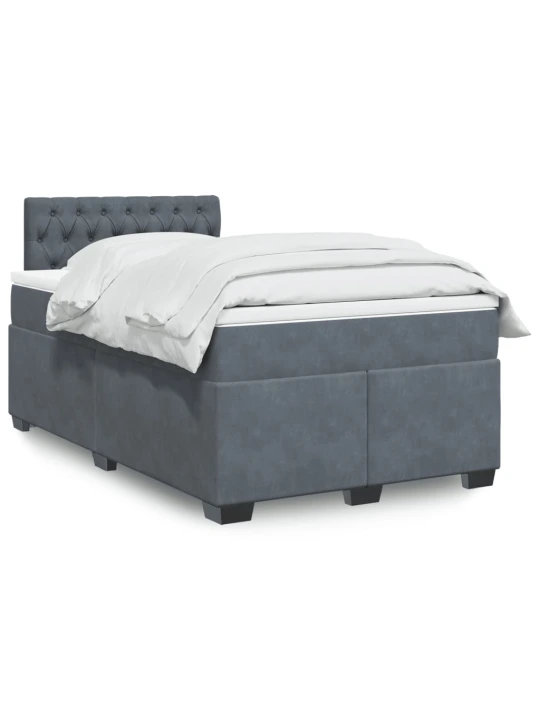 Box spring postel s matrací tmavě šedá 120 x 200 cm samet
