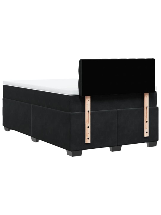 Box spring postel s matrací černá 120 x 200 cm samet